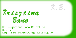 krisztina bano business card