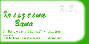 krisztina bano business card